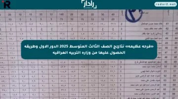 «فرحة عظيمة» نتائج الصف الثالث المتوسط 2025 الدور الأول وطريقة الحصول عليها من وزارة التربية العراقية